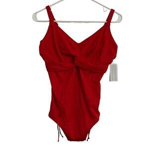 Fantasie Ottawa Twist Front Underwire One Piece Swimsuit Red NWT US 32H (32FF)
